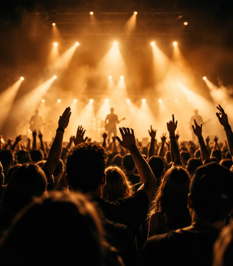 Crowd enjoying a live performance